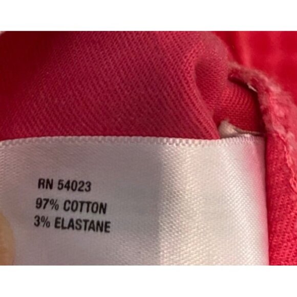 Gap Ultra Skinny Pants Red Geometric Print Stretch Cotton Blend Size 16 - Picture 6 of 11